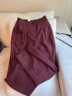HALARA Maroon Pinstripe Pants